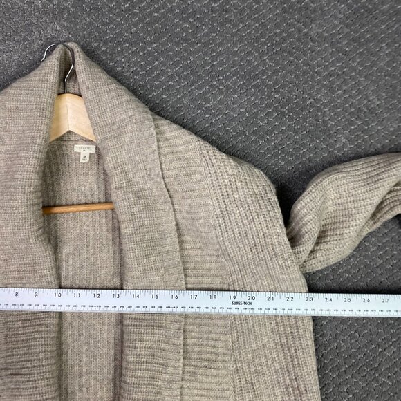 J. Crew Cardigan Sweater Women's Medium Beige Light Brown Open Front Lambswool - Picture 7 of 13